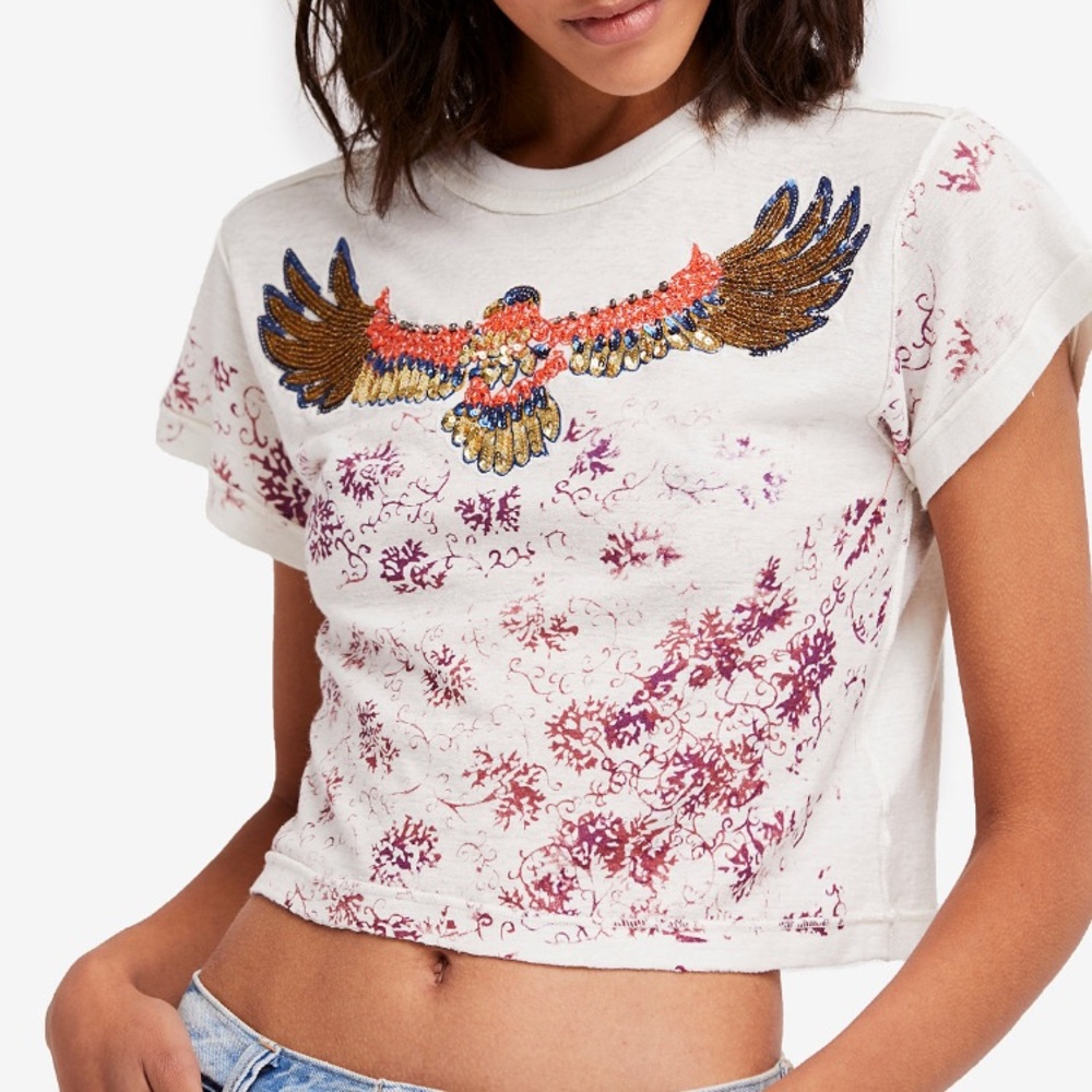 Free people navigator cropped T-shirt